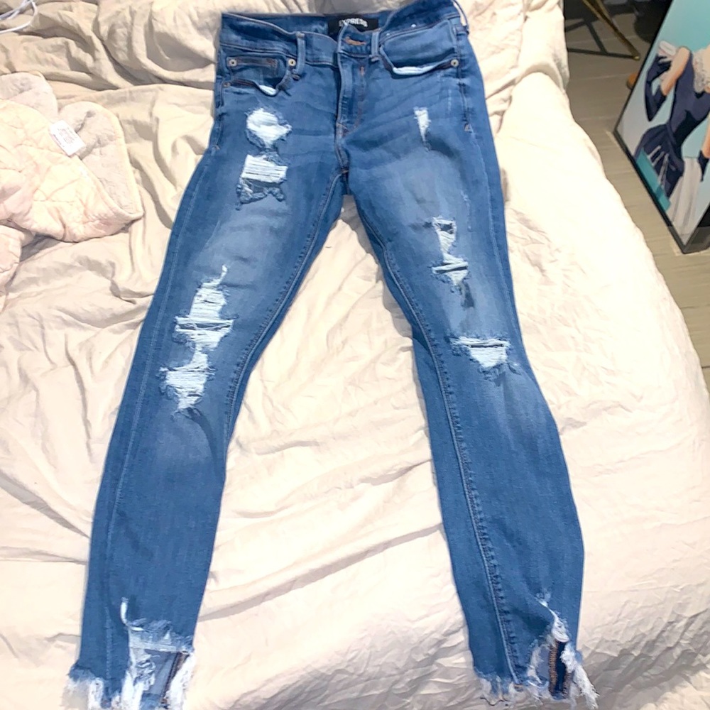 Express distressed jeans size 2